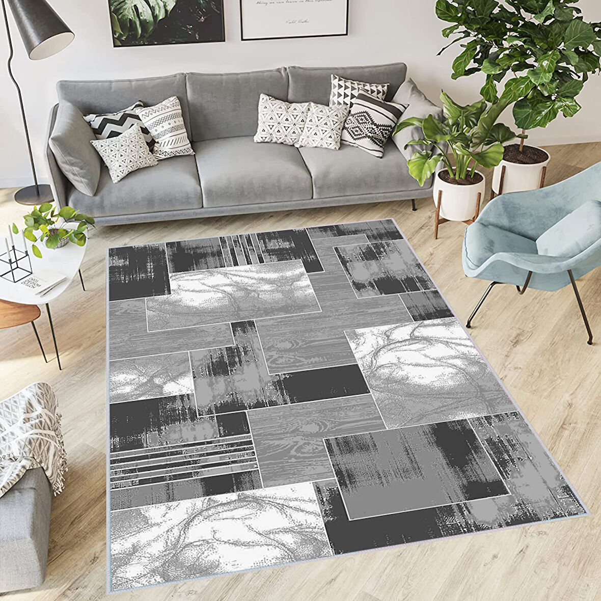 Eliana Home Dijital Baskı Yıkanabilir Kaymaz Taban Salon Halısı Ve Yolluk  LNA0390