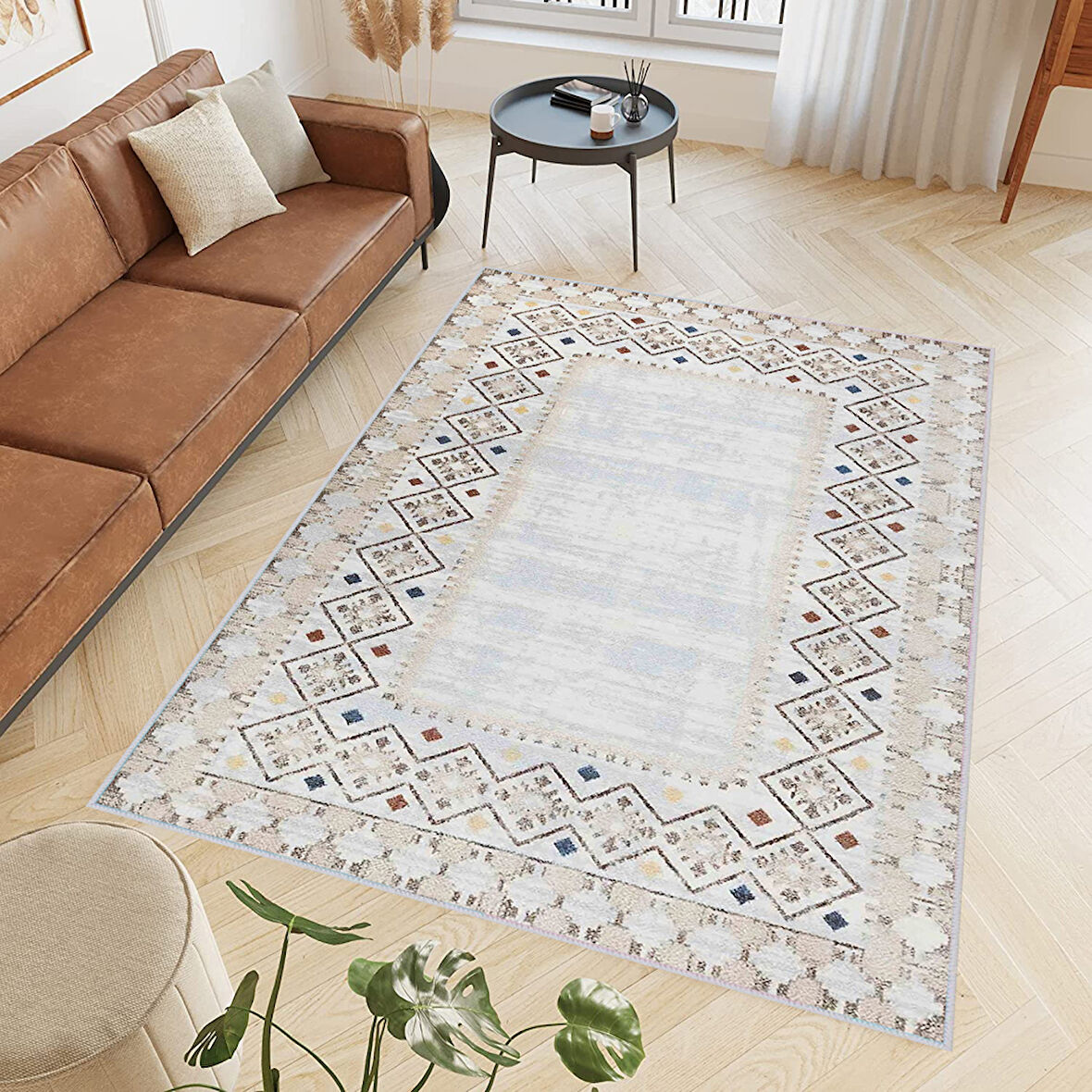 Dijital Baskı Yıkanabilir Kaymaz Taban Salon Halısı Ve Yolluk LNA0410