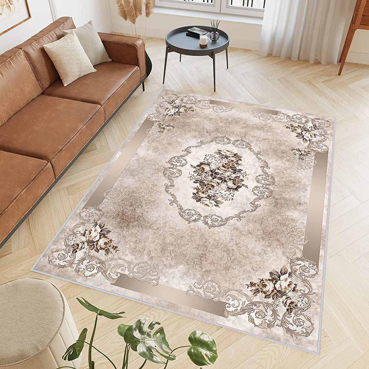 Eliana Home Dijital Baskı Yıkanabilir Kaymaz Taban Salon Halısı Ve Yolluk  LNA0430