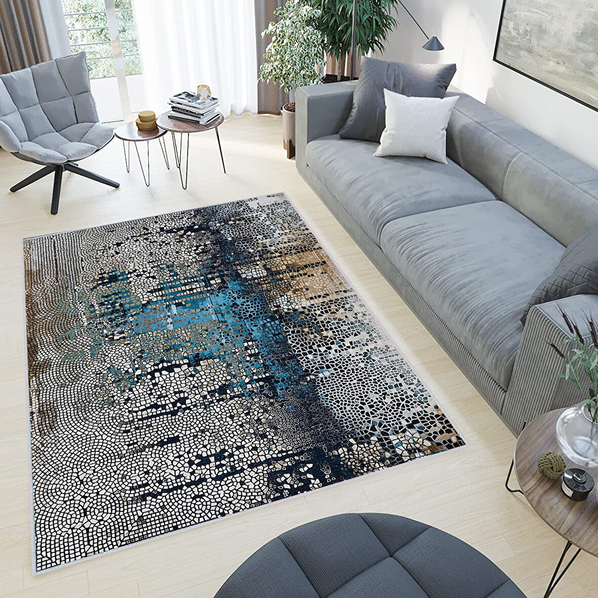 Dijital Baskı Yıkanabilir Kaymaz Taban Salon Halısı Ve Yolluk LNA0437