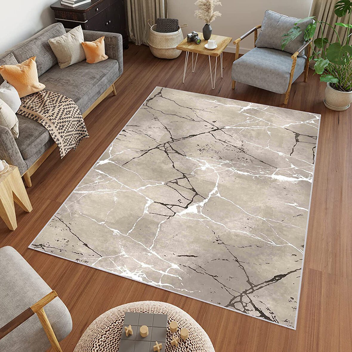 Dijital Baskı Yıkanabilir Kaymaz Taban Salon Halısı Ve Yolluk LNA0447
