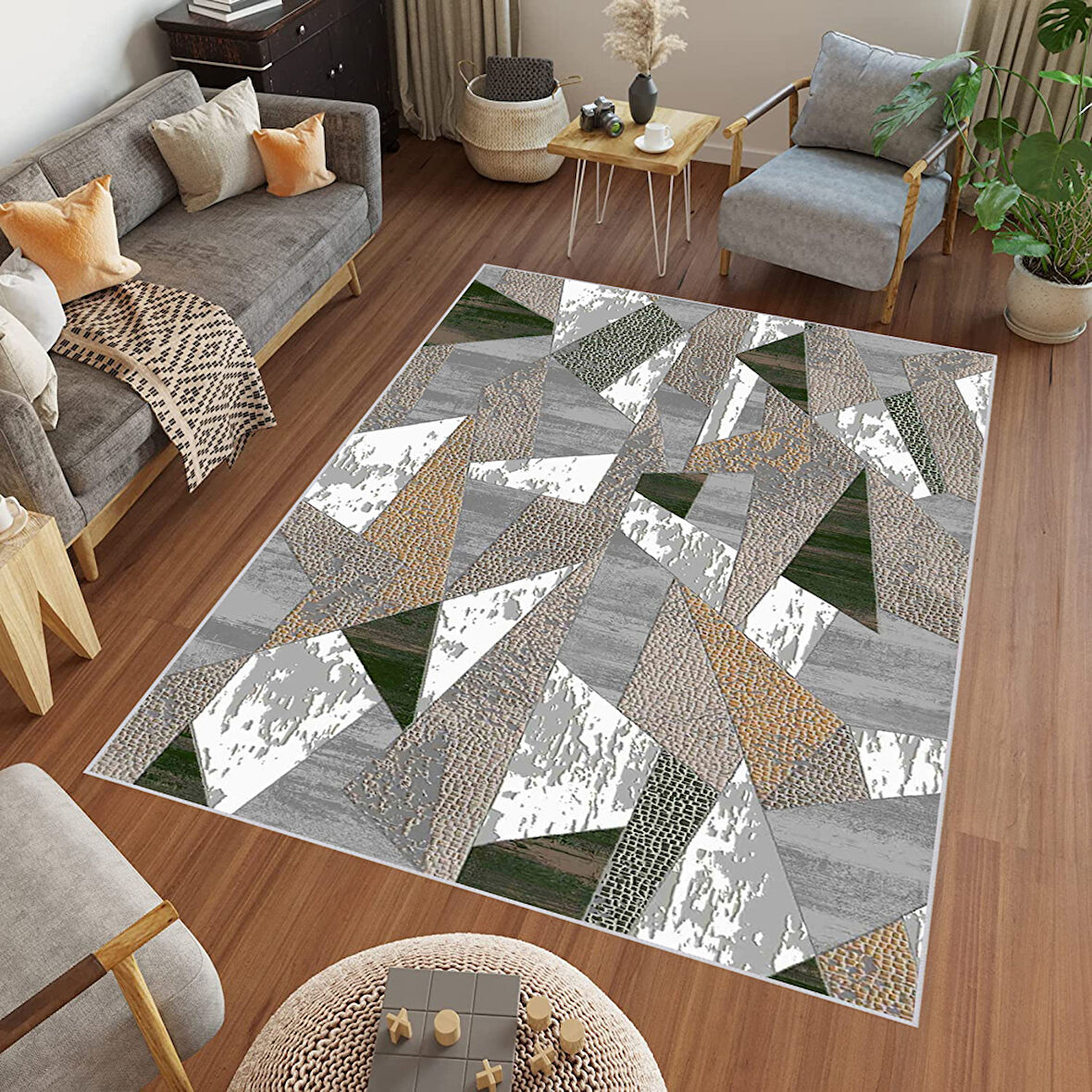 Dijital Baskı Yıkanabilir Kaymaz Taban Salon Halısı Ve Yolluk LNA0456