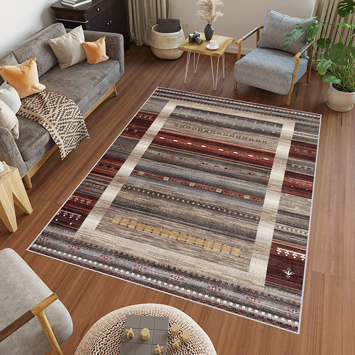 Dijital Baskı Yıkanabilir Kaymaz Taban Salon Halısı Ve Yolluk LNA0457