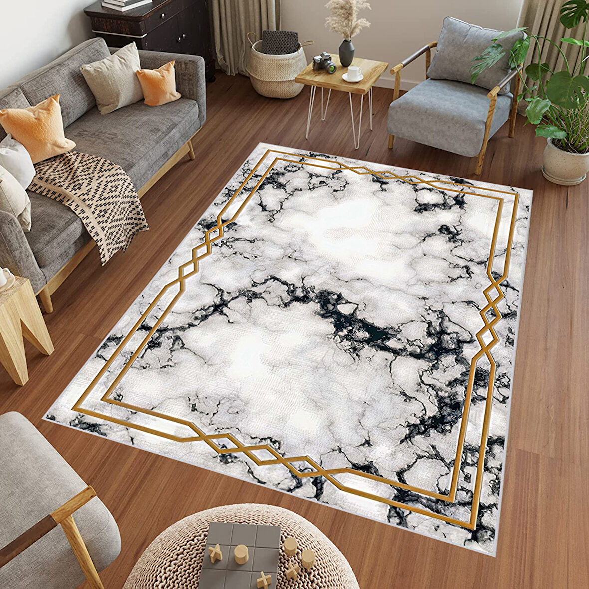 Dijital Baskı Yıkanabilir Kaymaz Taban Salon Halısı Ve Yolluk LNA0459