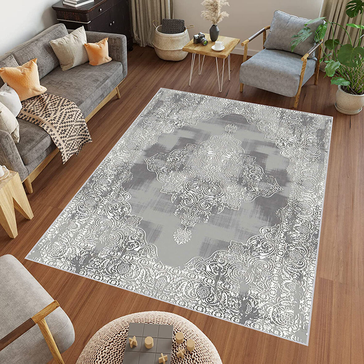 Dijital Baskı Yıkanabilir Kaymaz Taban Salon Halısı Ve Yolluk LNA0463