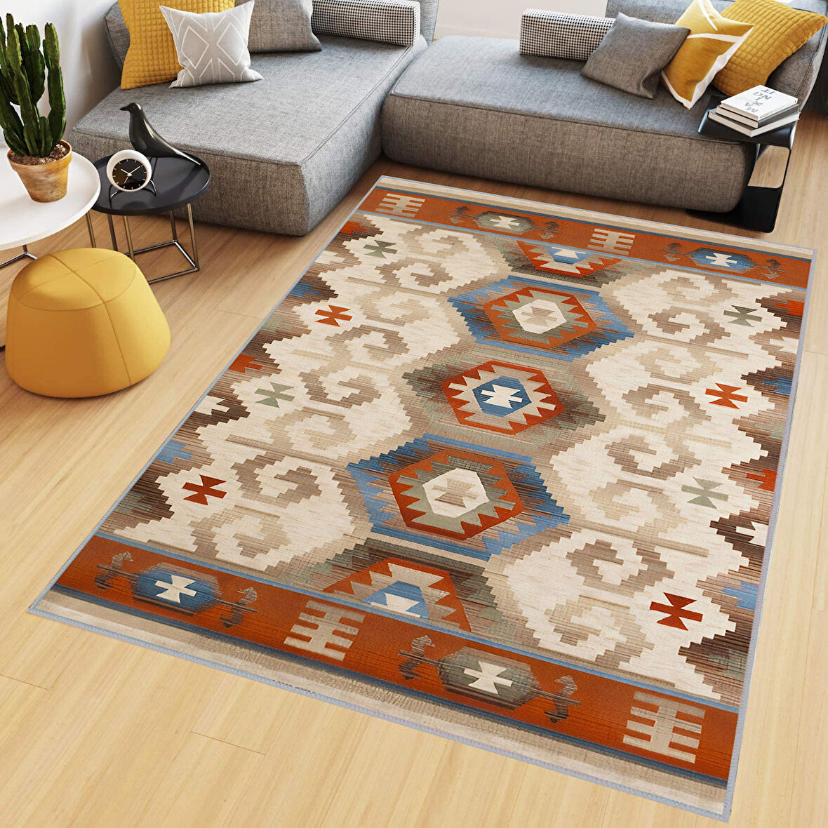 Dijital Baskı Yıkanabilir Kaymaz Taban Salon Halısı Ve Yolluk LNA0507