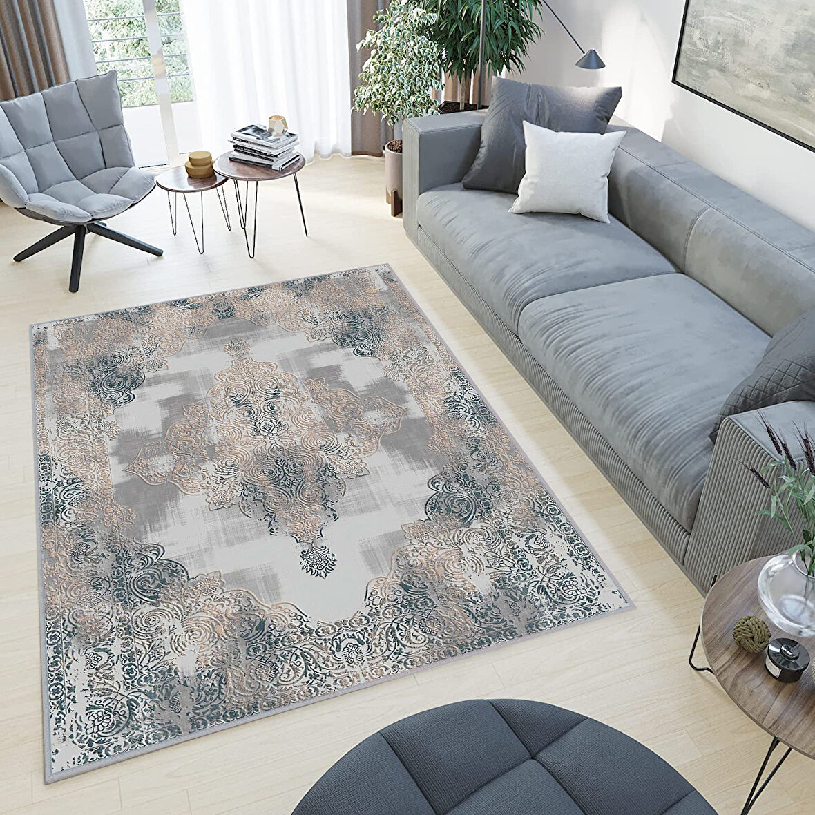 Dijital Baskı Yıkanabilir Kaymaz Taban Salon Halısı Ve Yolluk LNA0518