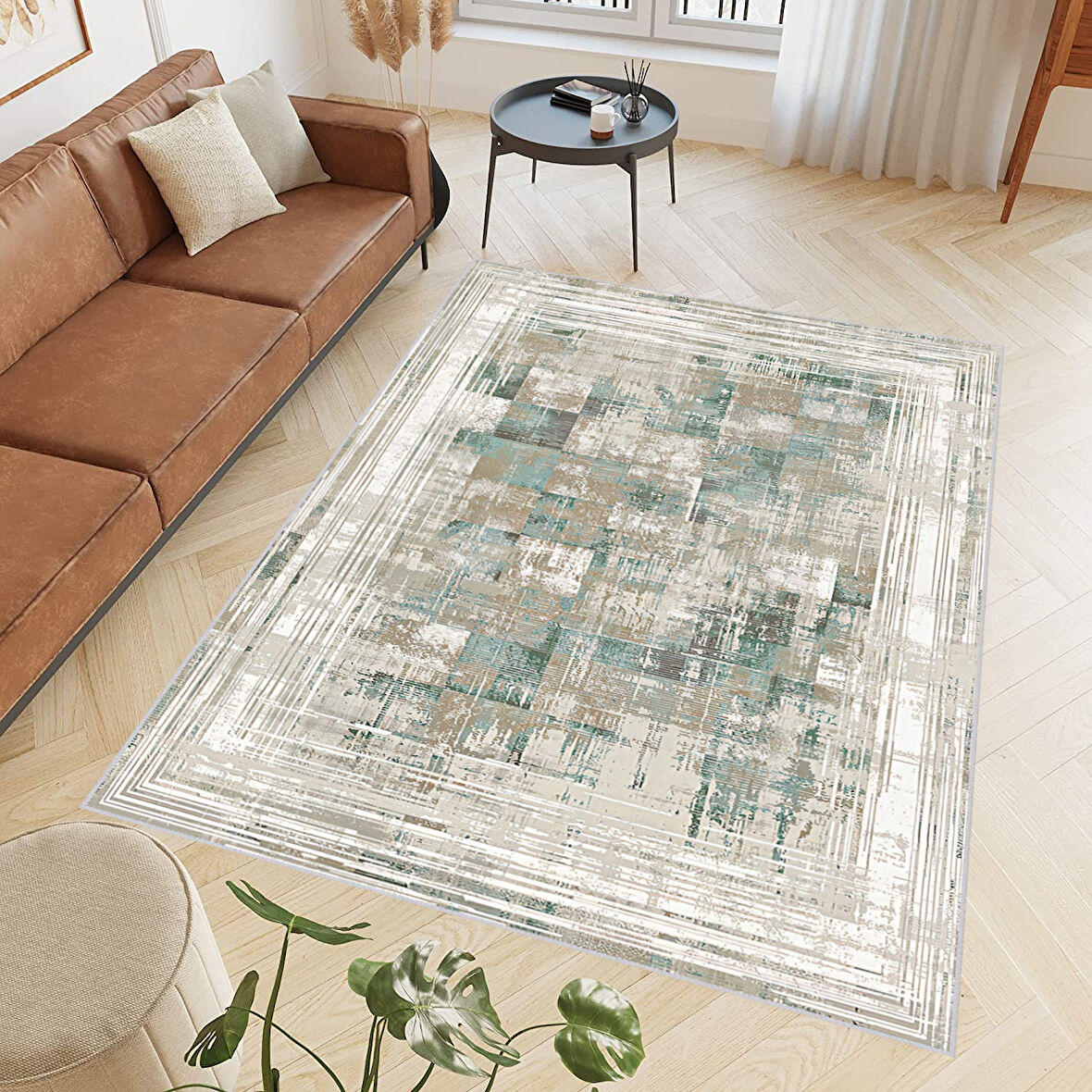 Dijital Baskı Yıkanabilir Kaymaz Taban Salon Halısı Ve Yolluk LNA0525