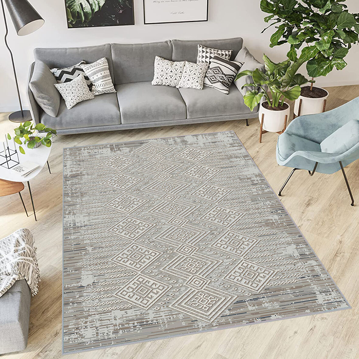 Dijital Baskı Yıkanabilir Kaymaz Taban Salon Halısı Ve Yolluk LNA0566