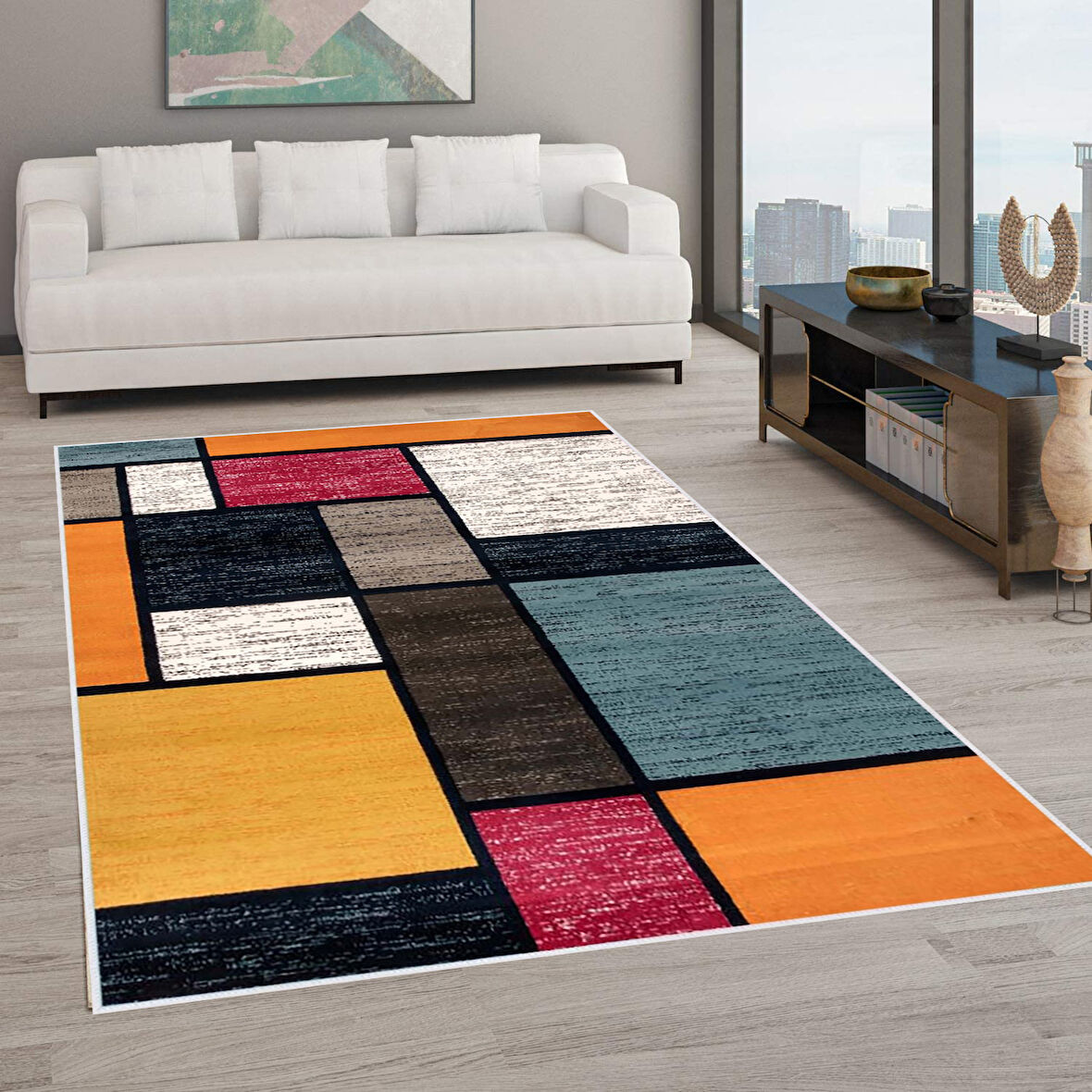 Dijital Baskı Yıkanabilir Kaymaz Taban Salon Halısı Ve Yolluk LNA0572