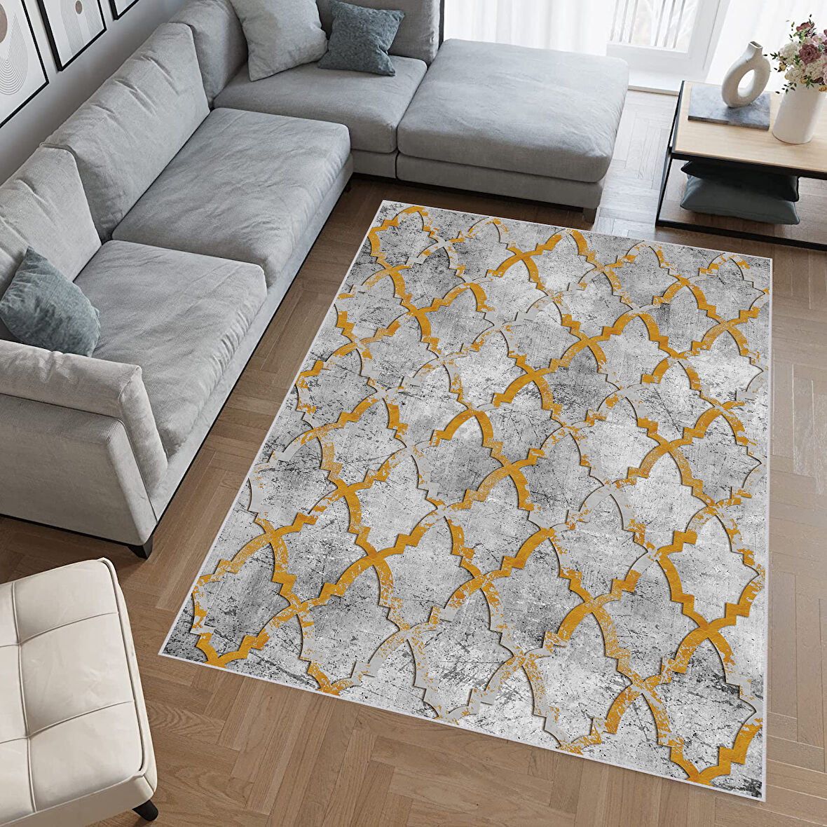 Dijital Baskı Yıkanabilir Kaymaz Taban Salon Halısı Ve Yolluk LNA0643