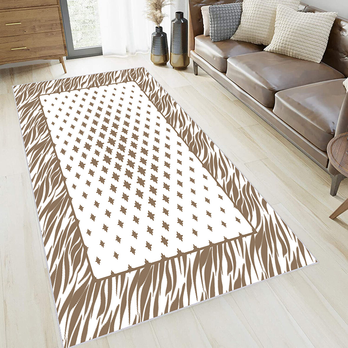 Dijital Baskı Yıkanabilir Kaymaz Taban Salon Halısı Ve Yolluk LNA0647