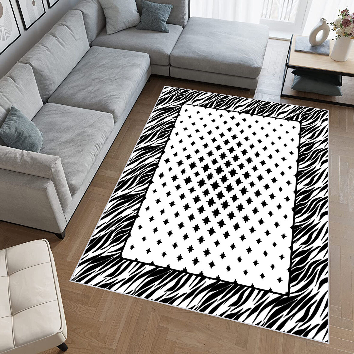 Dijital Baskı Yıkanabilir Kaymaz Taban Salon Halısı Ve Yolluk LNA0648