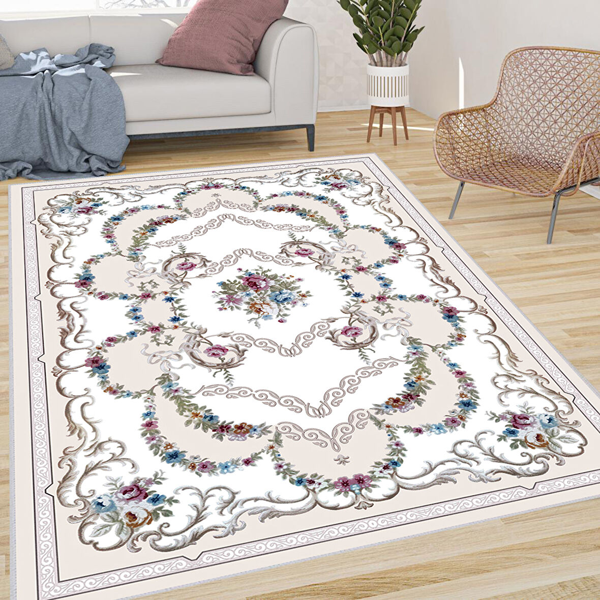 Dijital Baskı Yıkanabilir Kaymaz Taban Salon Halısı Ve Yolluk LNA0653