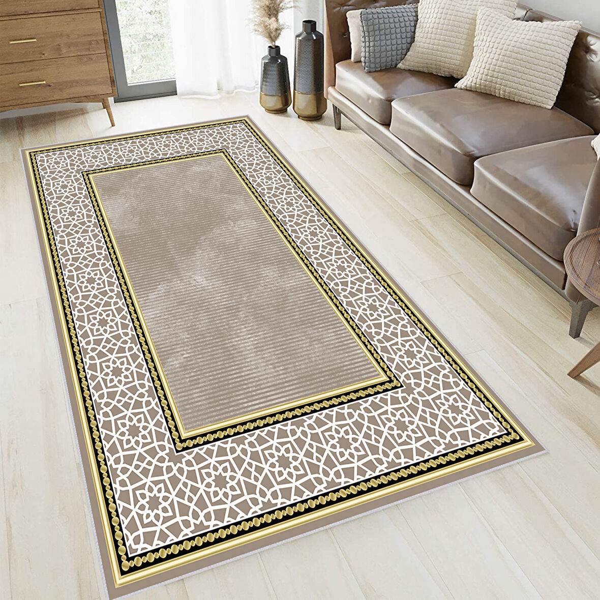 Dijital Baskı Yıkanabilir Kaymaz Taban Salon Halısı Ve Yolluk LNA0656