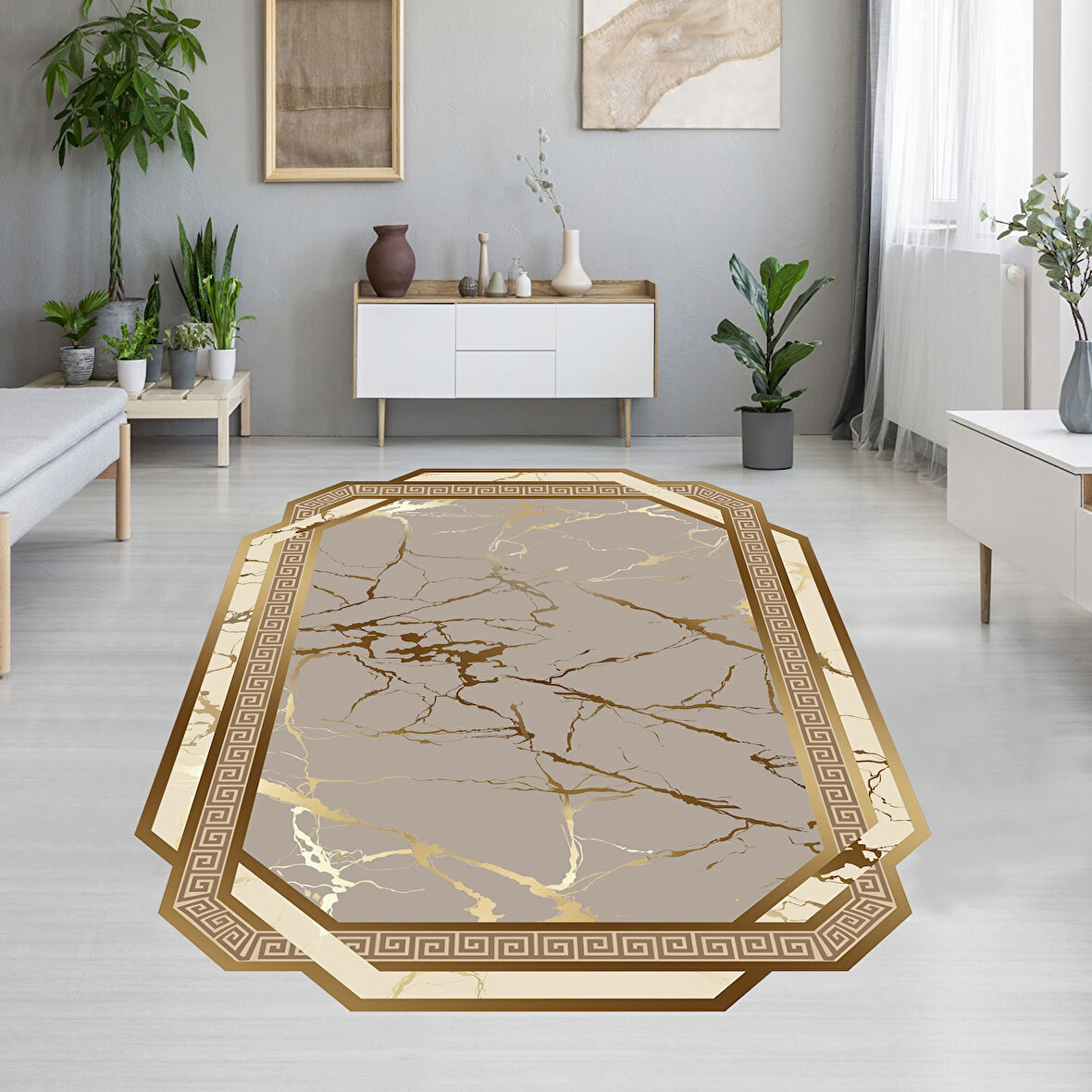 Dijital Baskı Yıkanabilir Kaymaz Taban Salon Halısı Ve Yolluk LNA0665-SD706