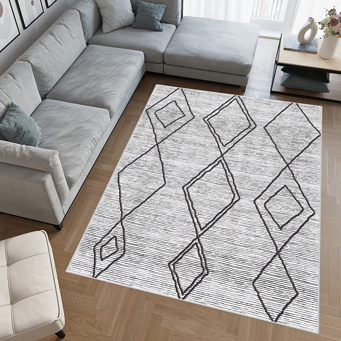 Eliana Home Dijital Baskı Yıkanabilir Kaymaz Taban Salon Halısı Ve Yolluk   LNA0695