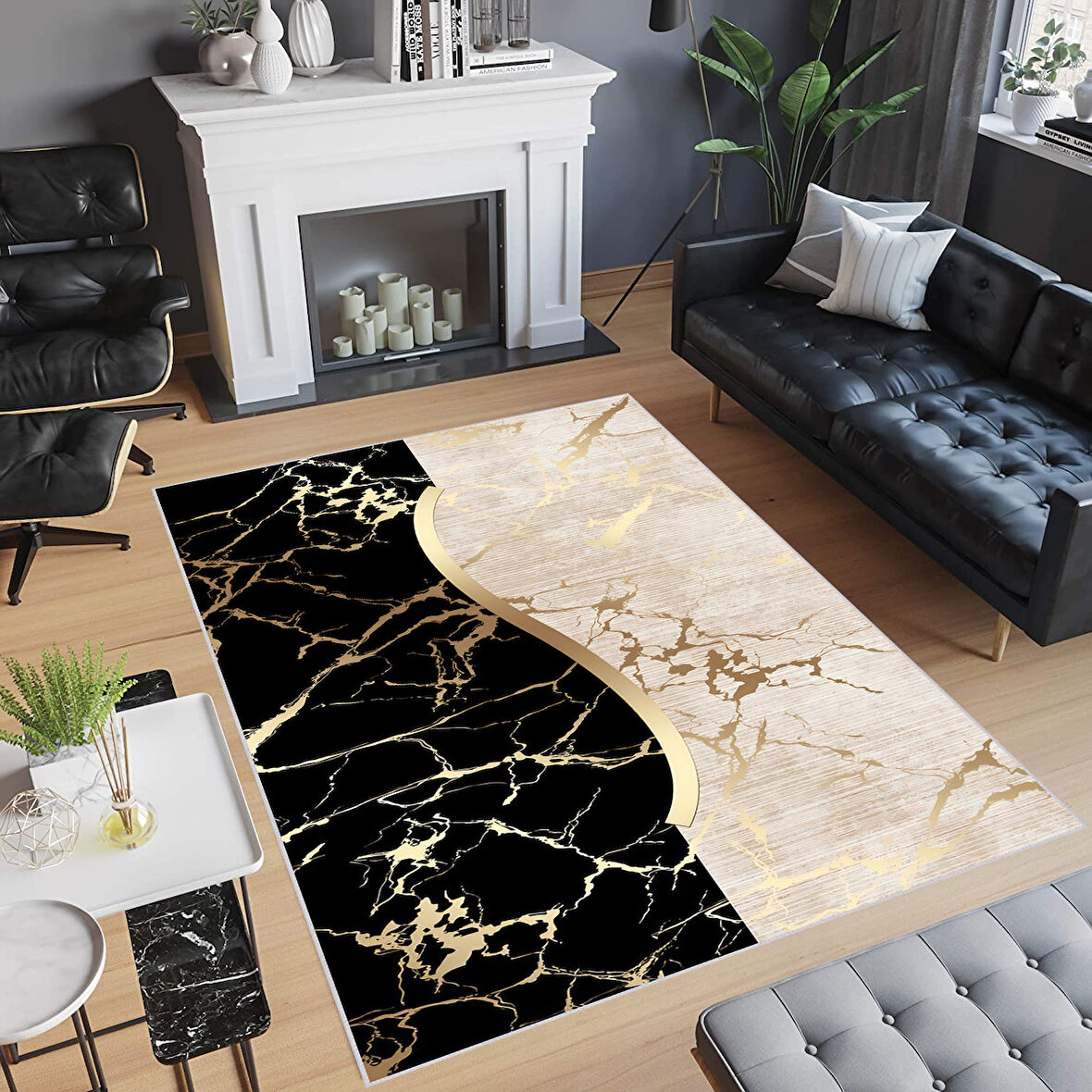 Eliana Home Dijital Baskı Yıkanabilir Kaymaz Taban Salon Halısı Ve Yolluk   LNA0714