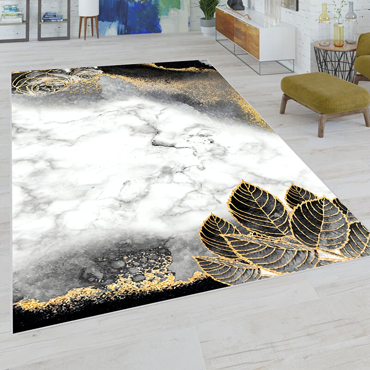 Eliana Home Dijital Baskı Yıkanabilir Kaymaz Taban Salon Halısı Ve Yolluk   LNA0717