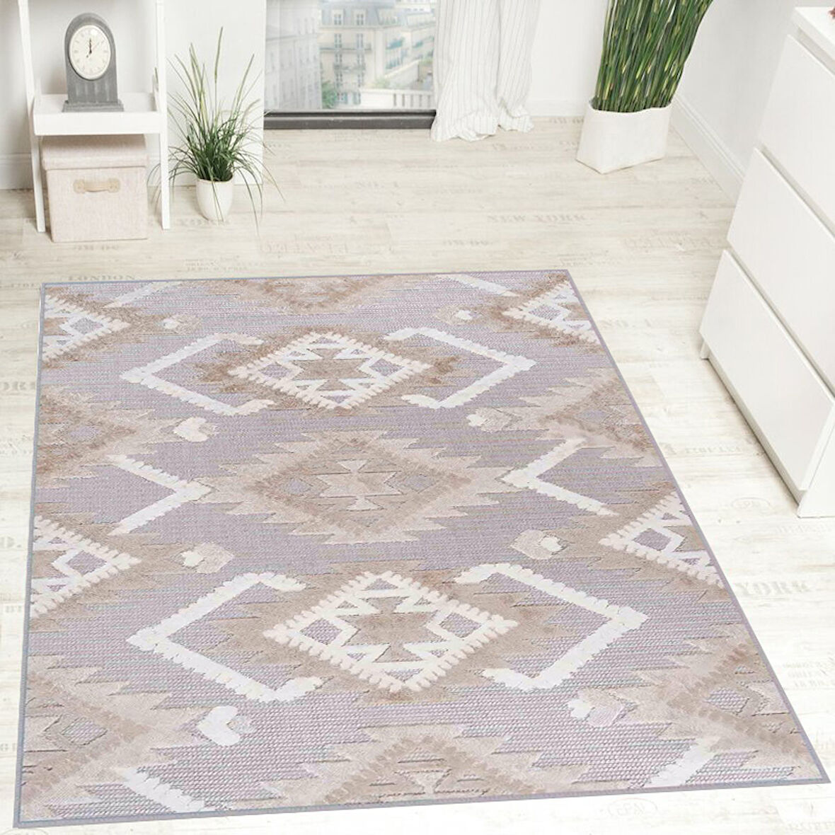 Eliana Home Dijital Baskı Yıkanabilir Kaymaz Taban Salon Halısı Ve Yolluk   LNA0728