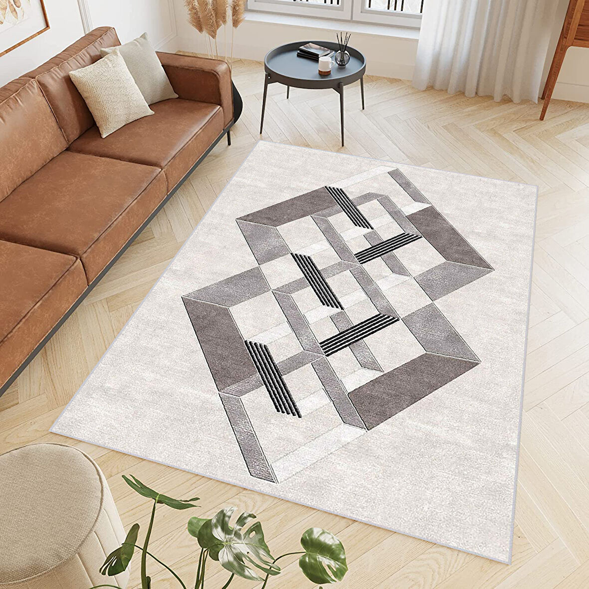 Eliana Home Dijital Baskı Yıkanabilir Kaymaz Taban Salon Halısı Ve Yolluk   LNA0729