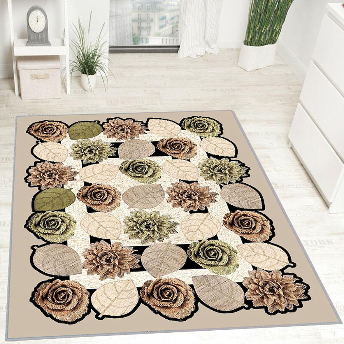 Eliana Home Dijital Baskı Yıkanabilir Kaymaz Taban Salon Halısı Ve Yolluk   LNA0732