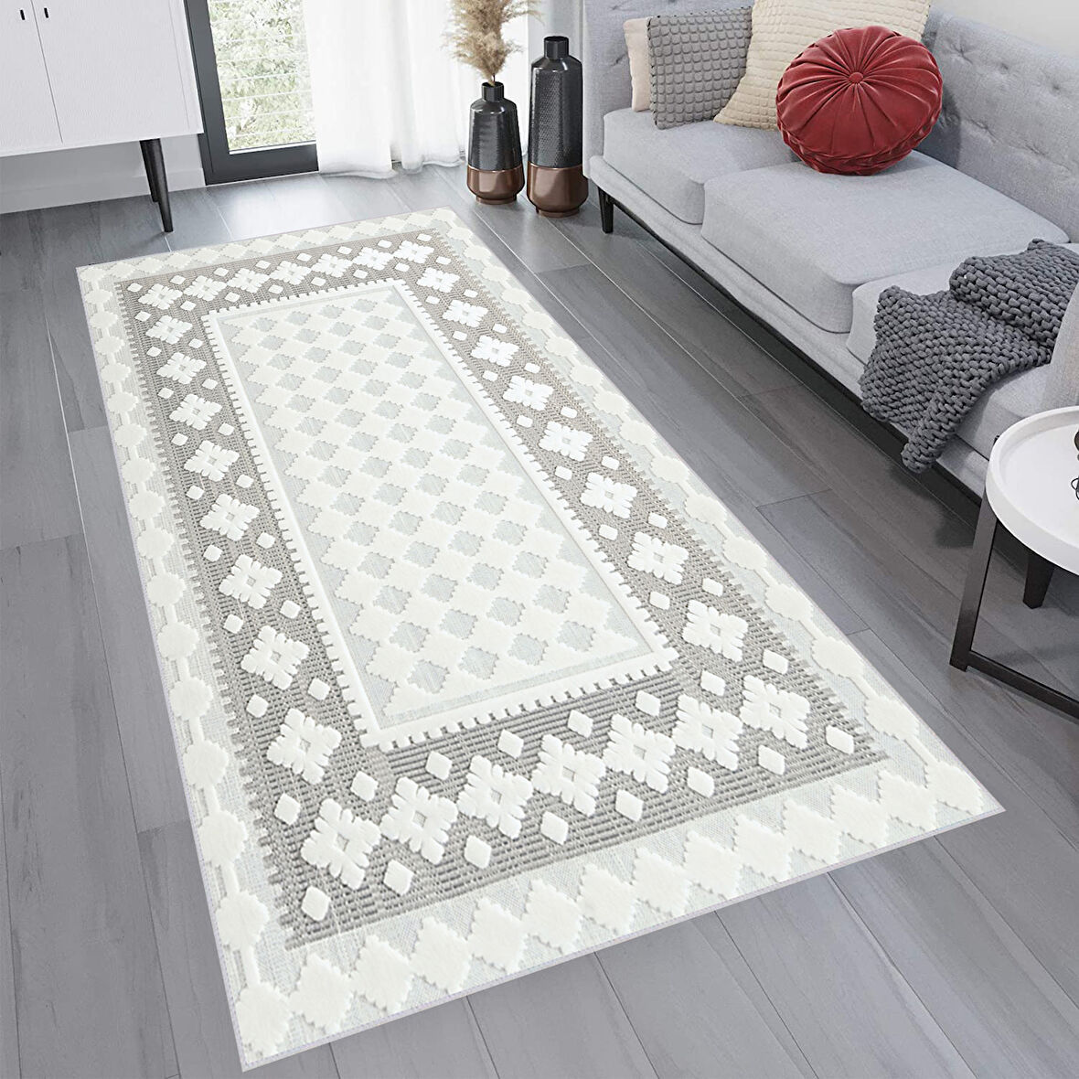 Eliana Home Dijital Baskı Yıkanabilir Kaymaz Taban Salon Halısı Ve Yolluk  LNA0754