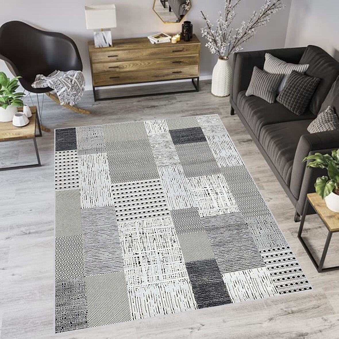 Eliana Home Dijital Baskı Yıkanabilir Kaymaz Taban Salon Halısı Ve Yolluk  LNA0756