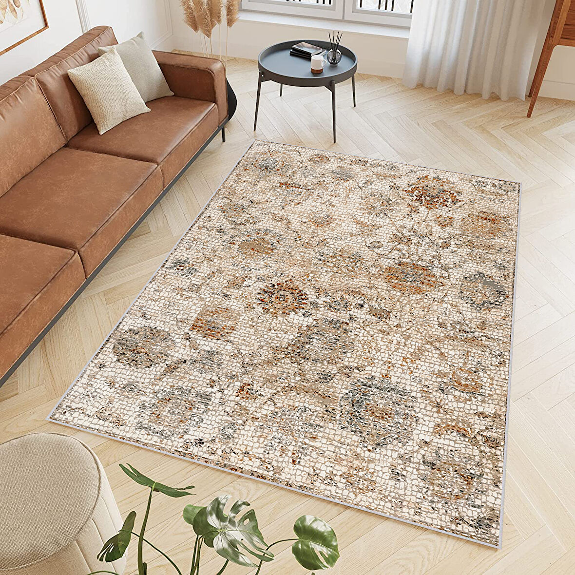 Eliana Home Dijital Baskı Yıkanabilir Kaymaz Taban Salon Halısı Ve Yolluk  LNA0794