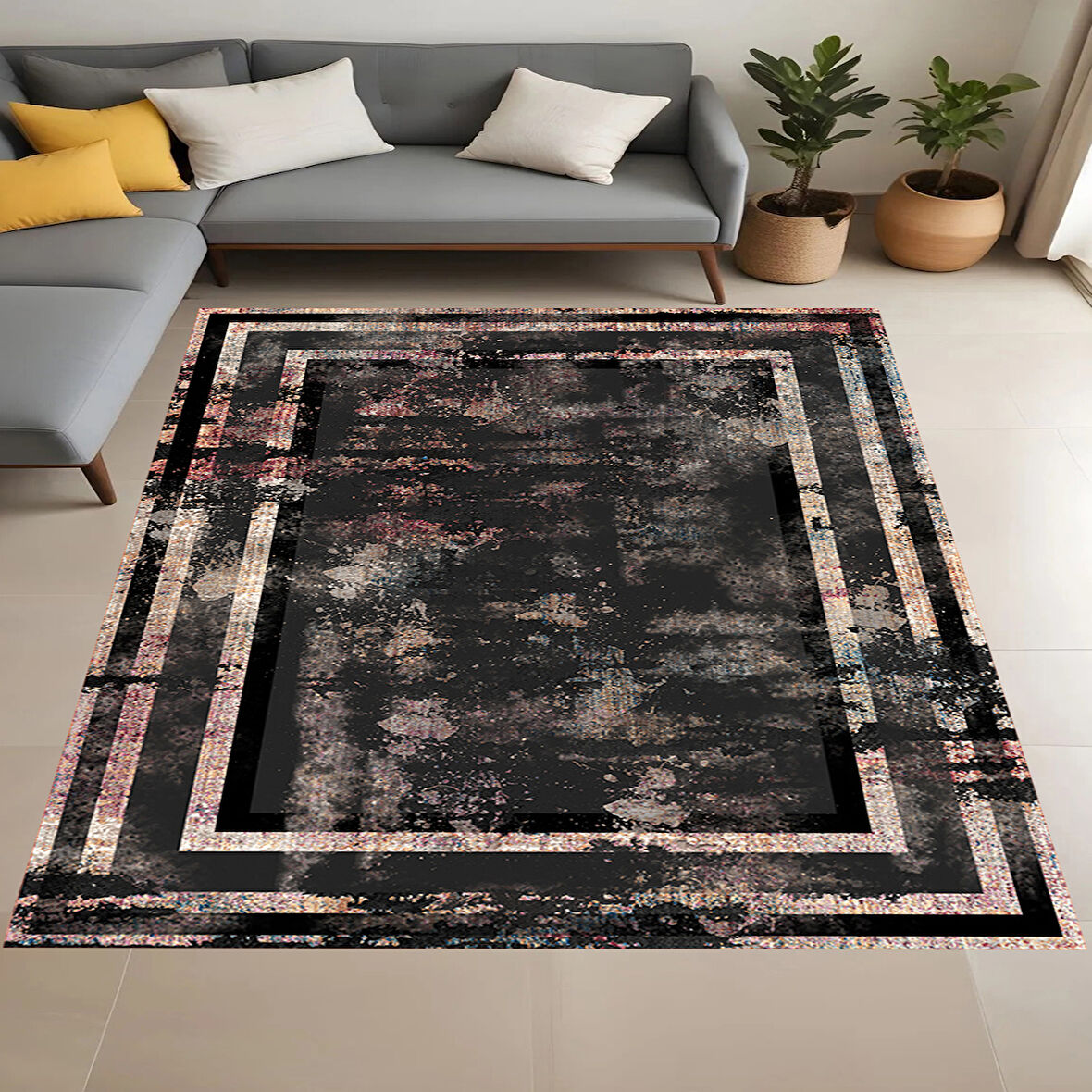 Eliana Home Dijital Baskı Yıkanabilir Kaymaz Taban Salon Halısı Ve Yolluk LNA0808-FNL16