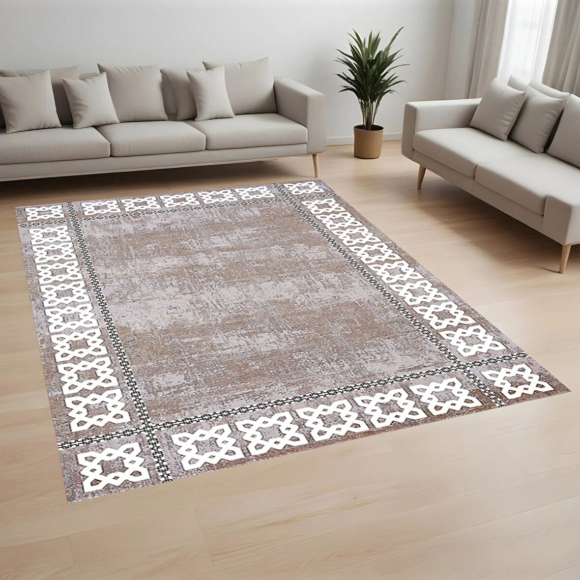 Eliana Home Dijital Baskı Yıkanabilir Kaymaz Taban Salon Halısı Ve Yolluk LNA0819-FNL29