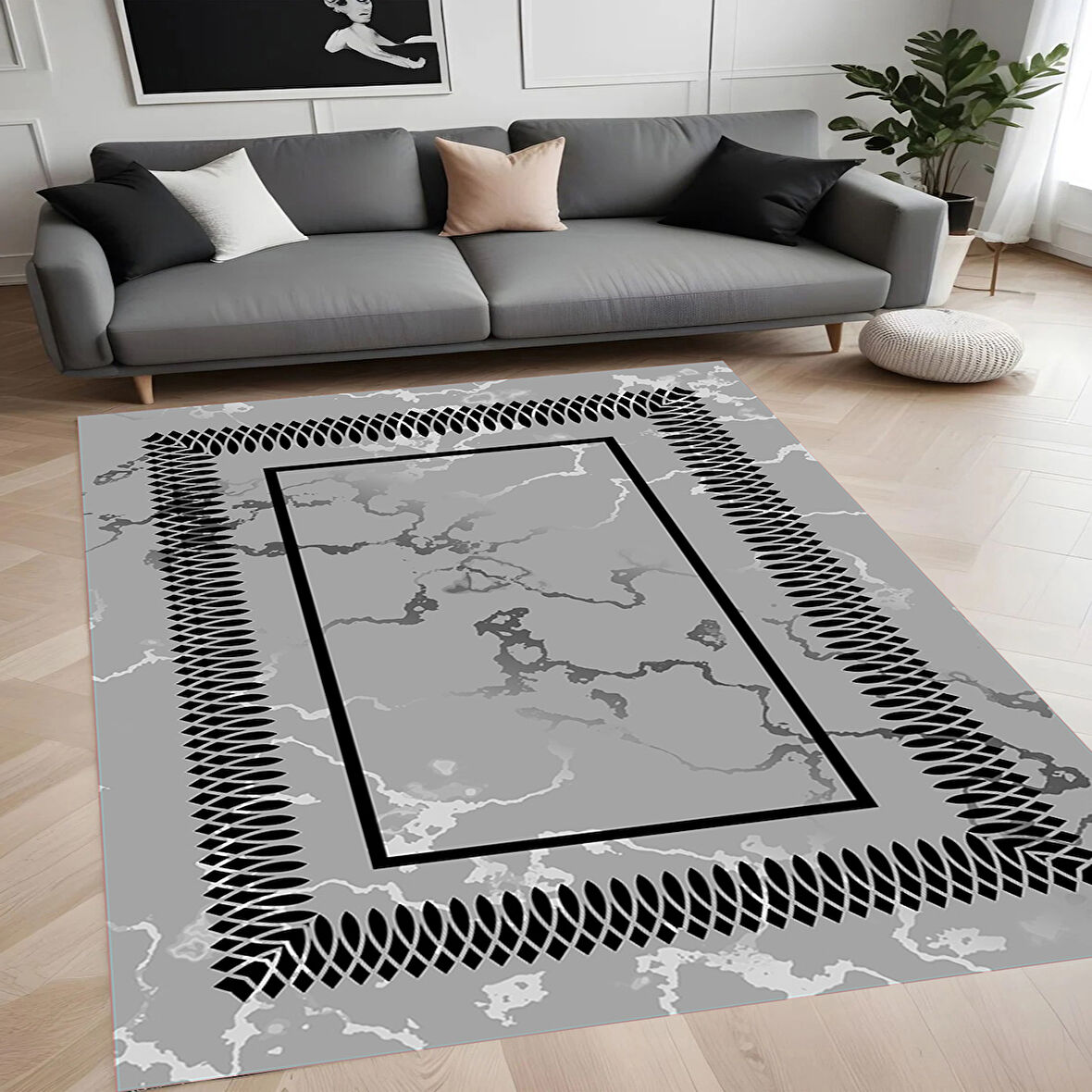 Eliana Home Dijital Baskı Yıkanabilir Kaymaz Taban Salon Halısı Ve Yolluk LNA0845-FNL55