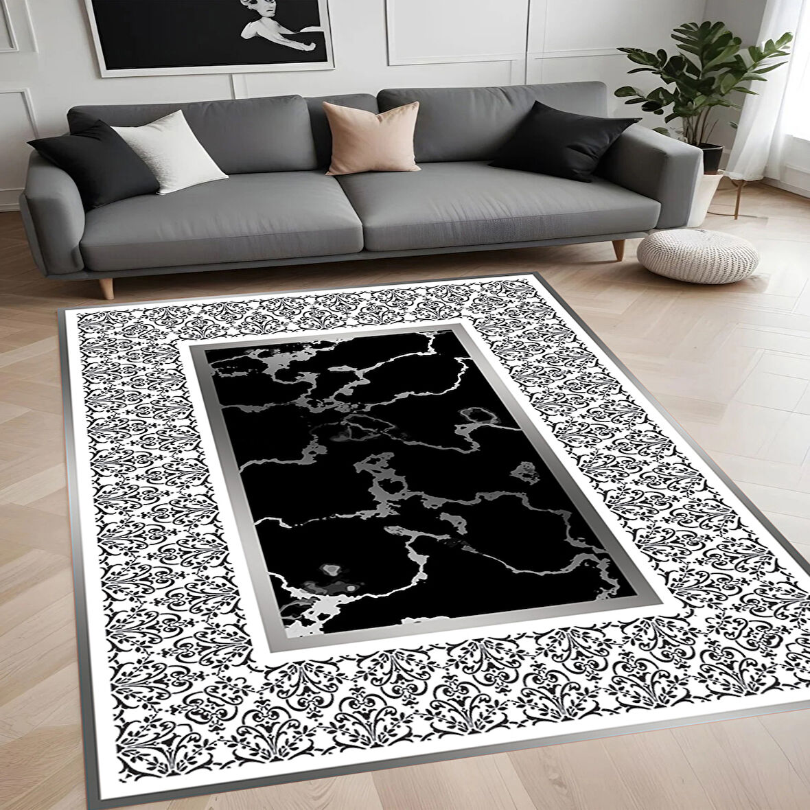 Eliana Home Dijital Baskı Yıkanabilir Kaymaz Taban Salon Halısı Ve Yolluk LNA0853-FNL63