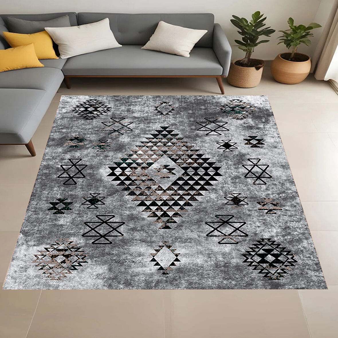 Eliana Home Dijital Baskı Yıkanabilir Kaymaz Taban Salon Halısı Ve Yolluk LNA0914-FNL131