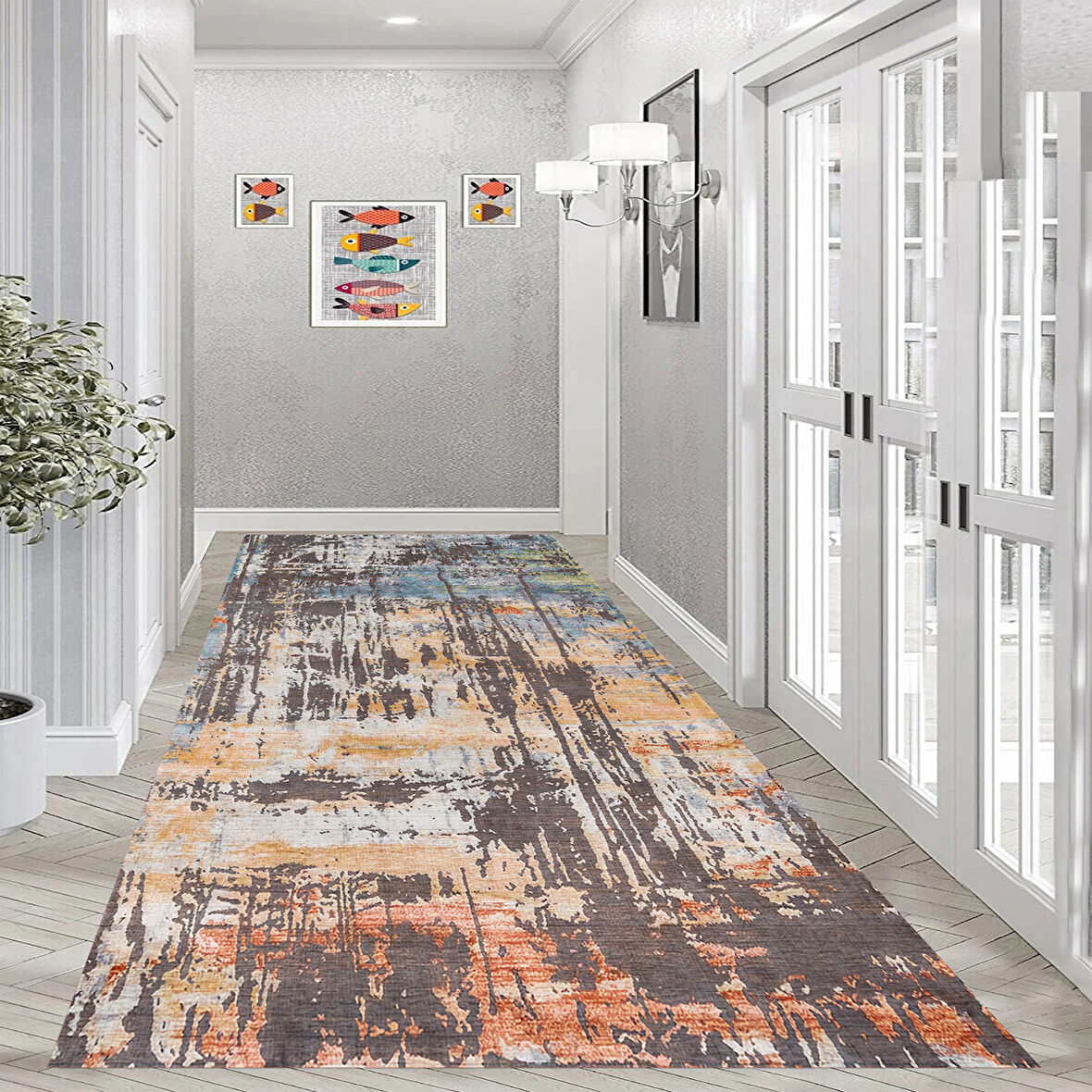 Eliana Home Dijital Baskı Yıkanabilir Kaymaz Taban Salon Halısı Ve Yolluk LNA0965-FNL214