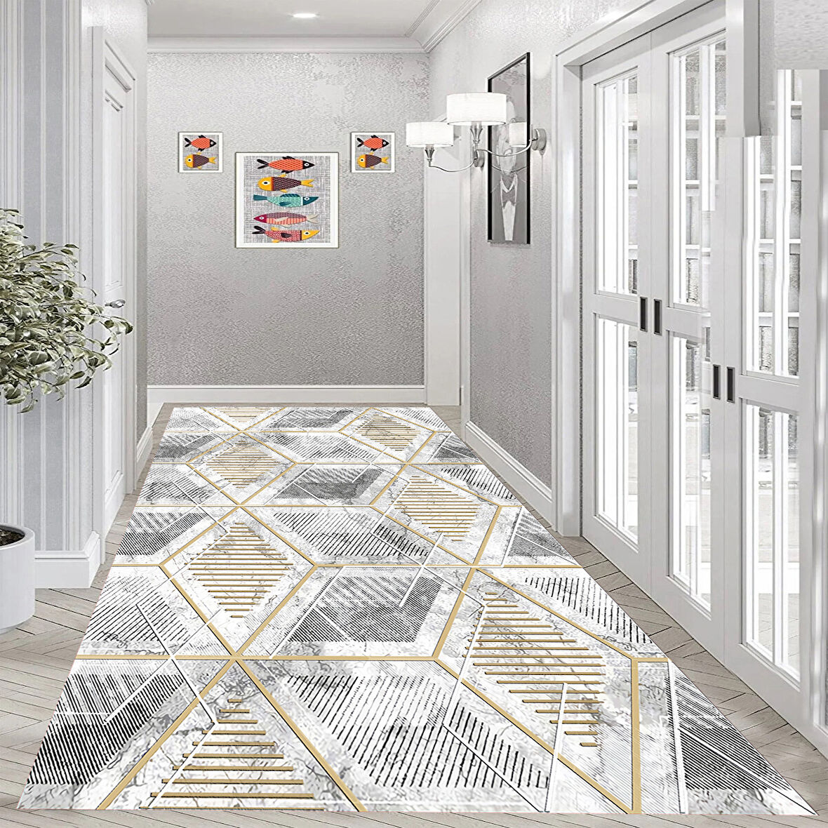 Eliana Home Dijital Baskı Yıkanabilir Kaymaz Taban Salon Halısı Ve Yolluk LNA0989-FNL239