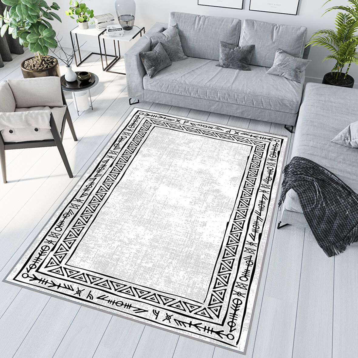 Dijital Baskı Yıkanabilir Kaymaz Taban Salon Halısı Ve Yolluk LNA1001