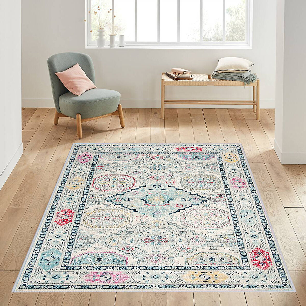 Dijital Baskı Yıkanabilir Kaymaz Taban Salon Halısı Ve Yolluk LNA1050