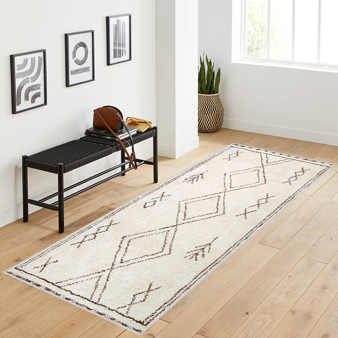 Dijital Baskı Yıkanabilir Kaymaz Taban Salon Halısı Ve Yolluk LNA1071