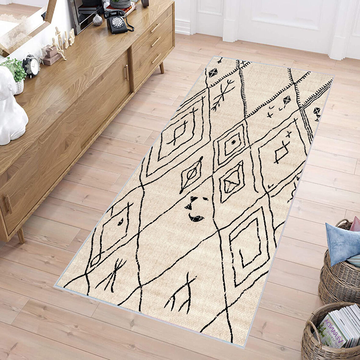 Eliana Home Dijital Baskı Yıkanabilir Kaymaz Taban Salon Halısı Ve Yolluk LNA1089