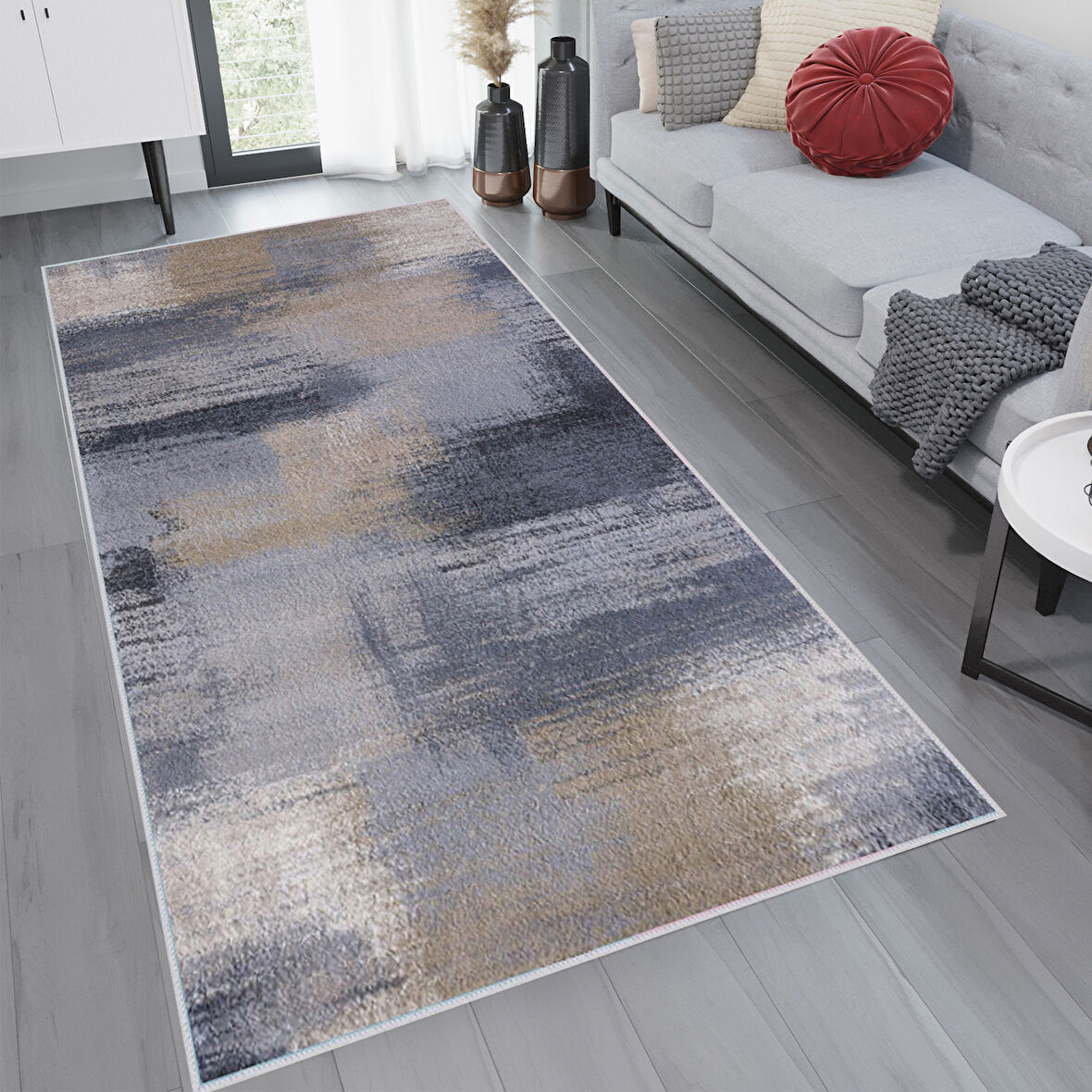 Dijital Baskı Yıkanabilir Kaymaz Taban Salon Halısı Ve Yolluk LNA1090