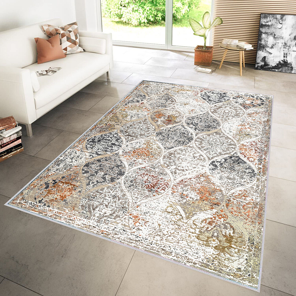 Eliana Home Dijital Baskı Yıkanabilir Kaymaz Taban Salon Halısı Ve Yolluk LNA1115