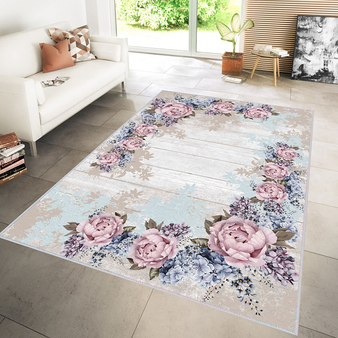 Dijital Baskı Yıkanabilir Kaymaz Taban Salon Halısı Ve Yolluk LNA1120