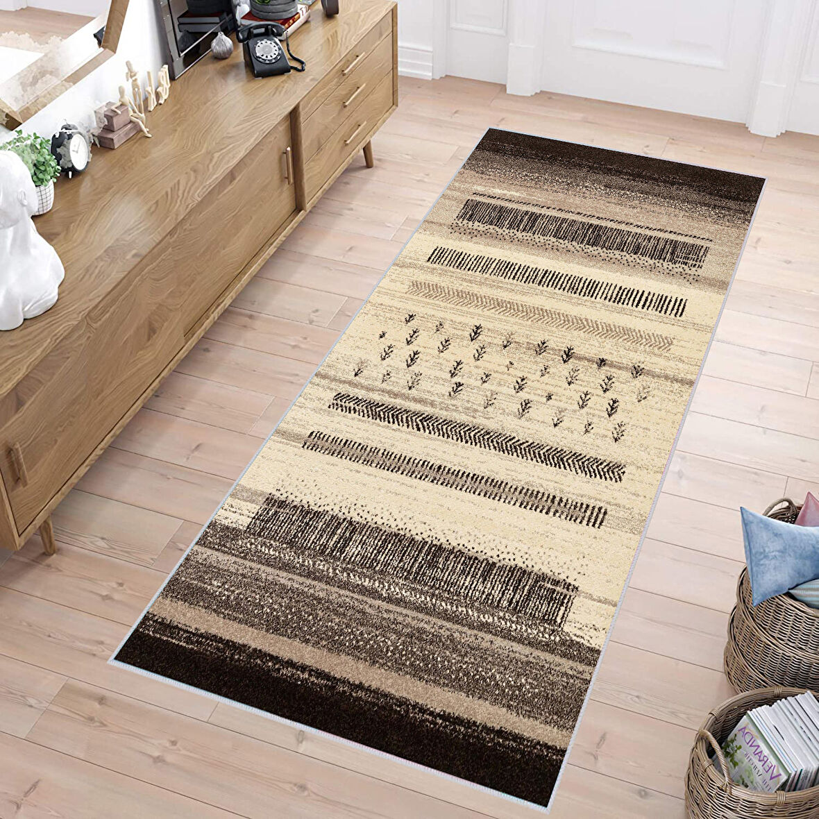 Dijital Baskı Yıkanabilir Kaymaz Taban Salon Halısı Ve Yolluk LNA1145