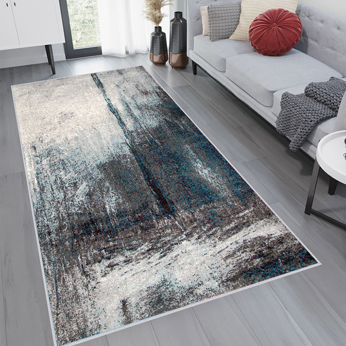 Dijital Baskı Yıkanabilir Kaymaz Taban Salon Halısı Ve Yolluk LNA1166