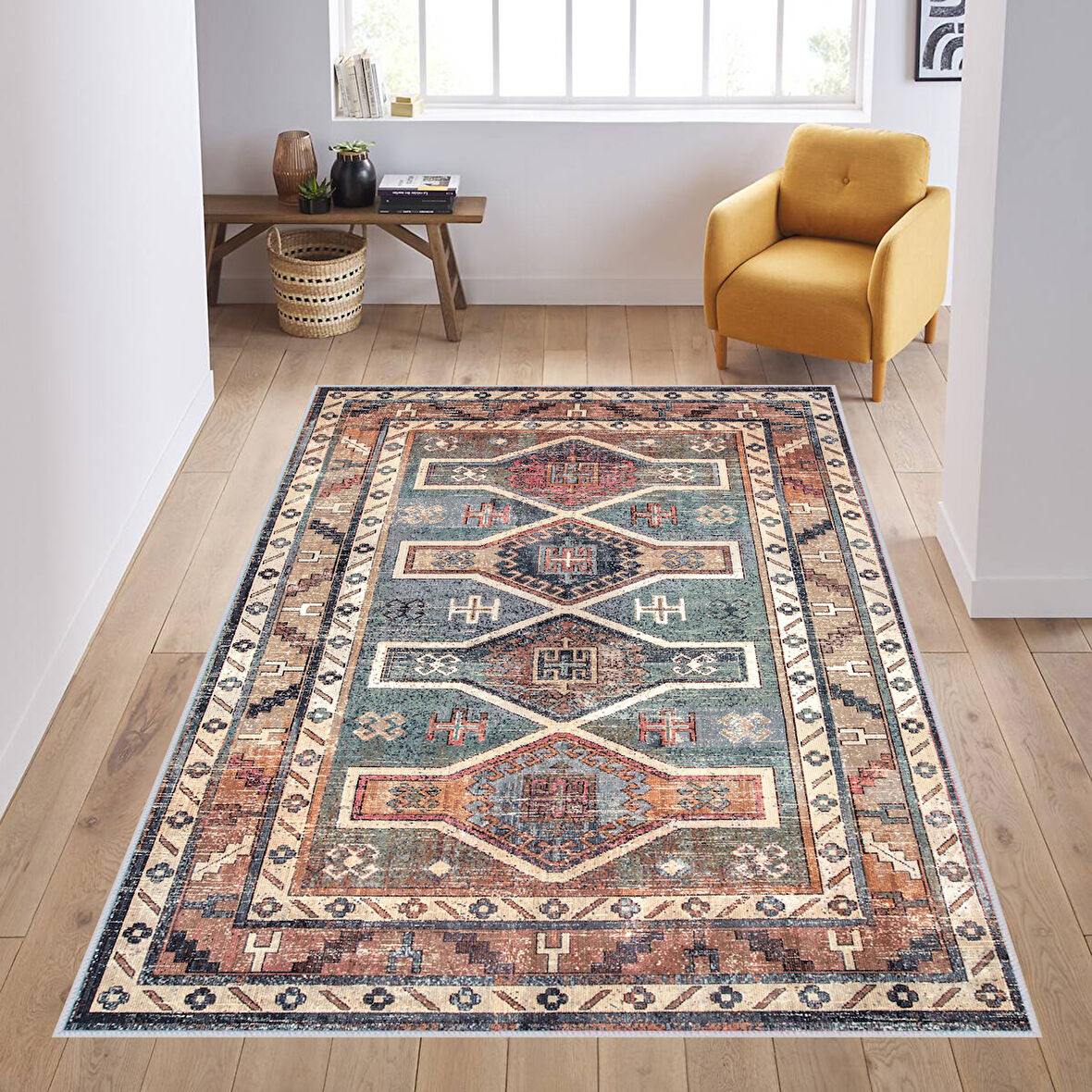 Dijital Baskı Yıkanabilir Kaymaz Taban Salon Halısı Ve Yolluk LNA1178