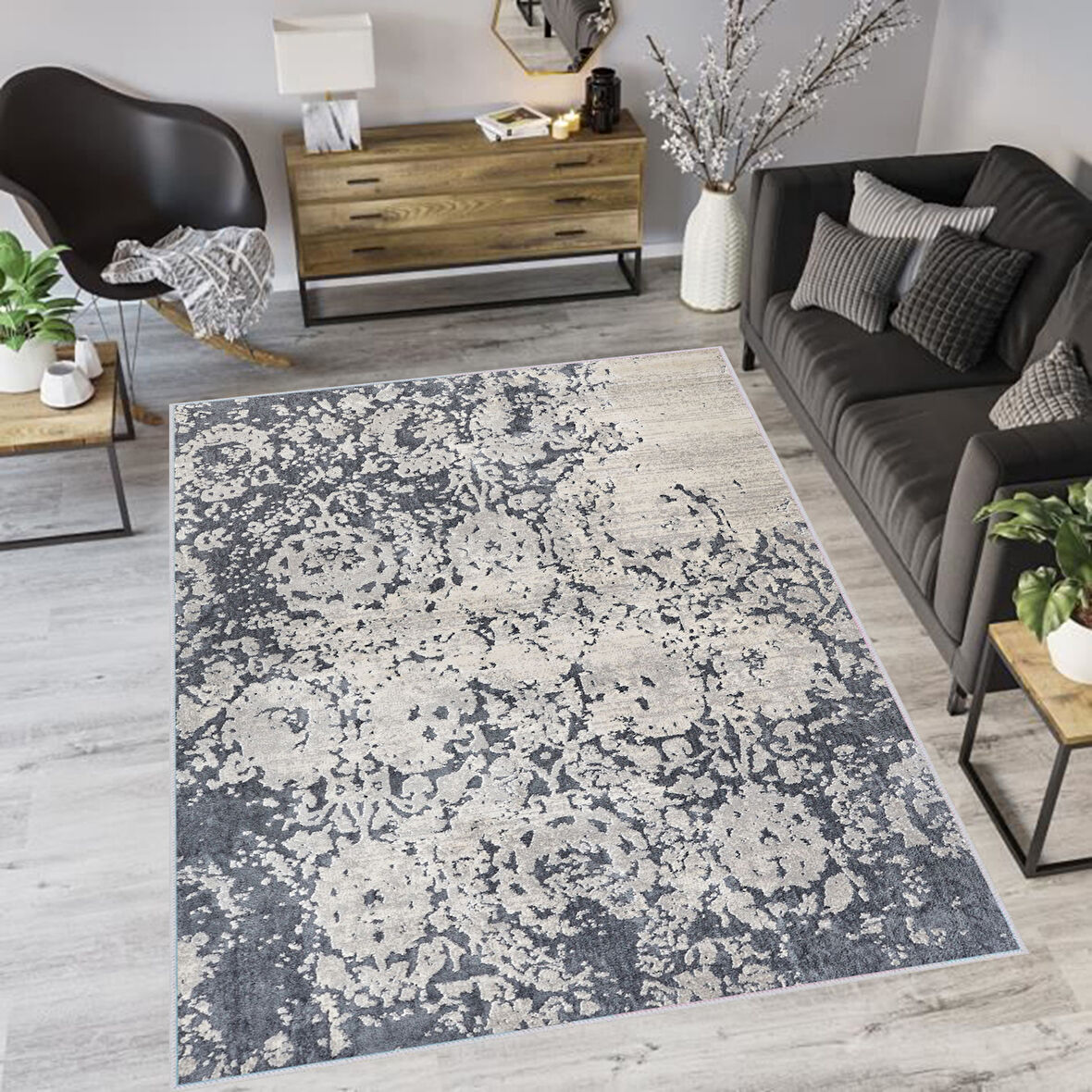 Dijital Baskı Yıkanabilir Kaymaz Taban Salon Halısı Ve Yolluk LNA1199