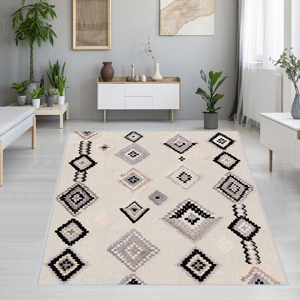 Dijital Baskı Yıkanabilir Kaymaz Taban Salon Halısı Ve Yolluk LNA1202