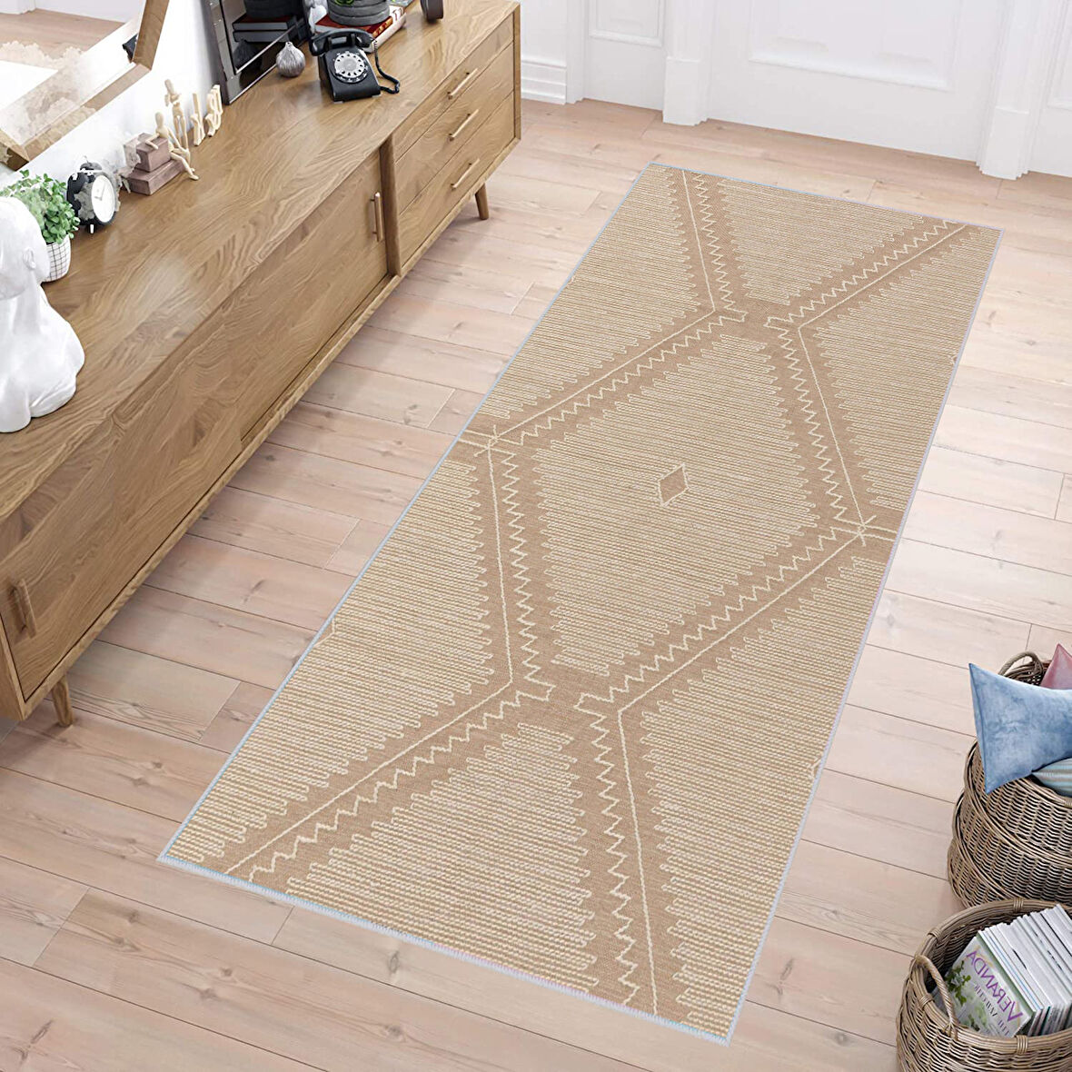 Dijital Baskı Yıkanabilir Kaymaz Taban Salon Halısı Ve Yolluk LNA1226