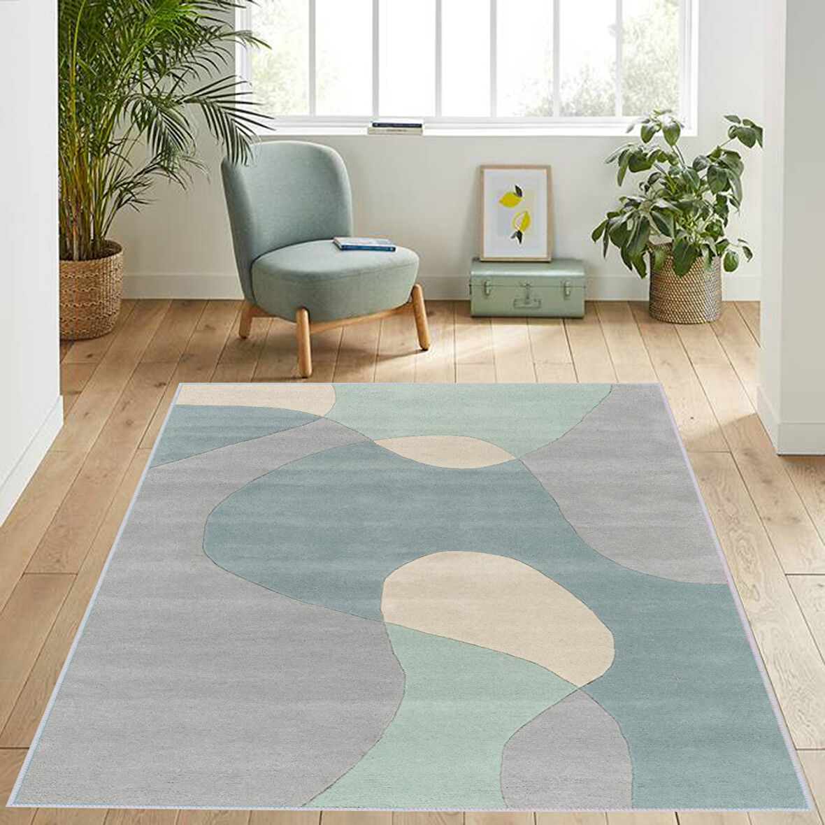 Dijital Baskı Yıkanabilir Kaymaz Taban Salon Halısı Ve Yolluk LNA1241